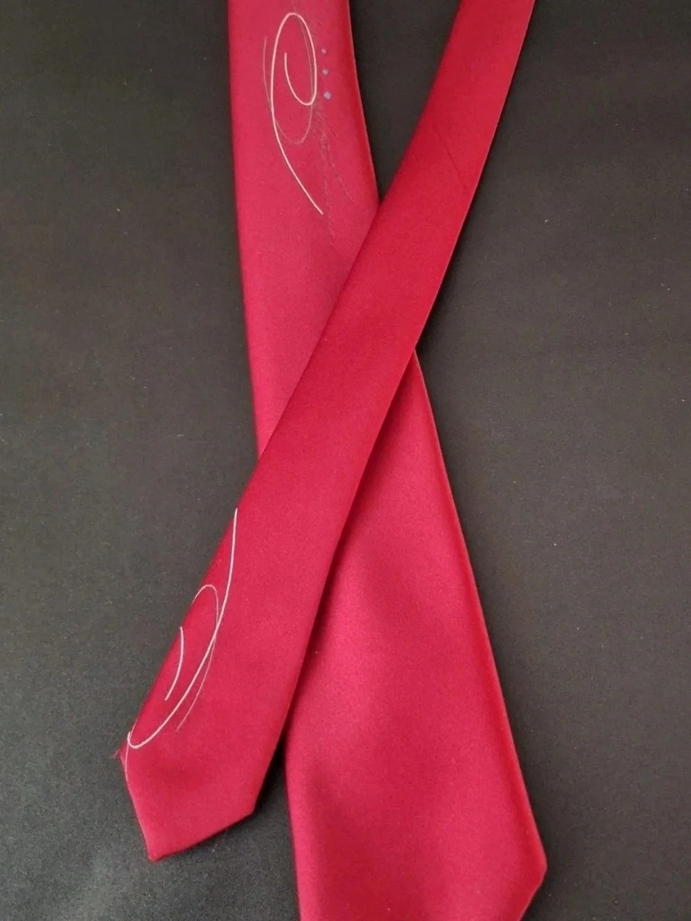 Vtg Givenchy Tie Red 55×3 inches Polyester